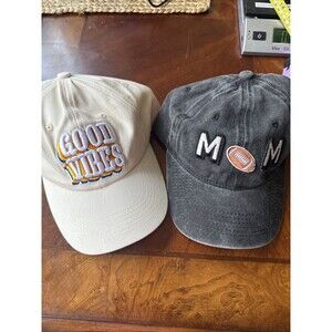 Football Mom And Good Vibes Hats.  2for1